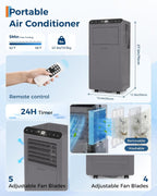 garveehome 8000btus portable air conditioners with remote control,350 on a desk or shelf