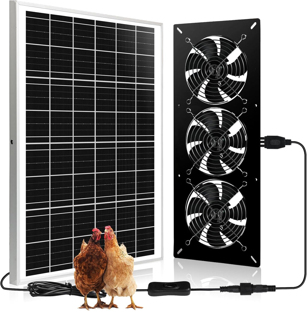 waterproofed solar powered 3 fan kit for outdoor, main product view
