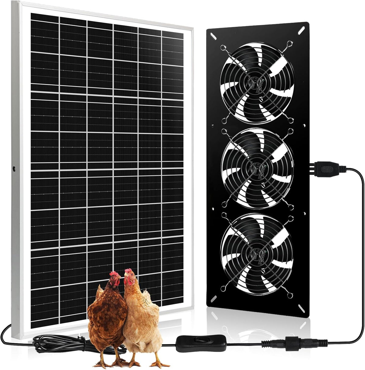 waterproofed solar powered 3 fan kit for outdoor, main product view
