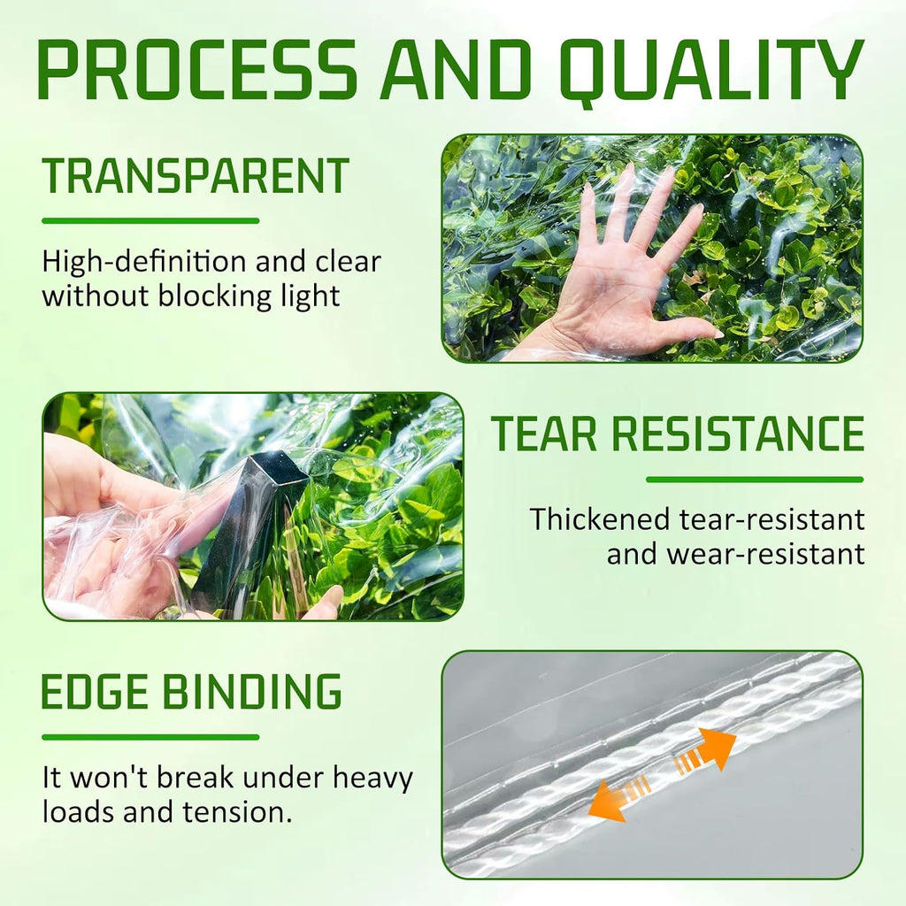 clear tarp waterproof 8x10ft 14 mil thickened pvc, close-up detail