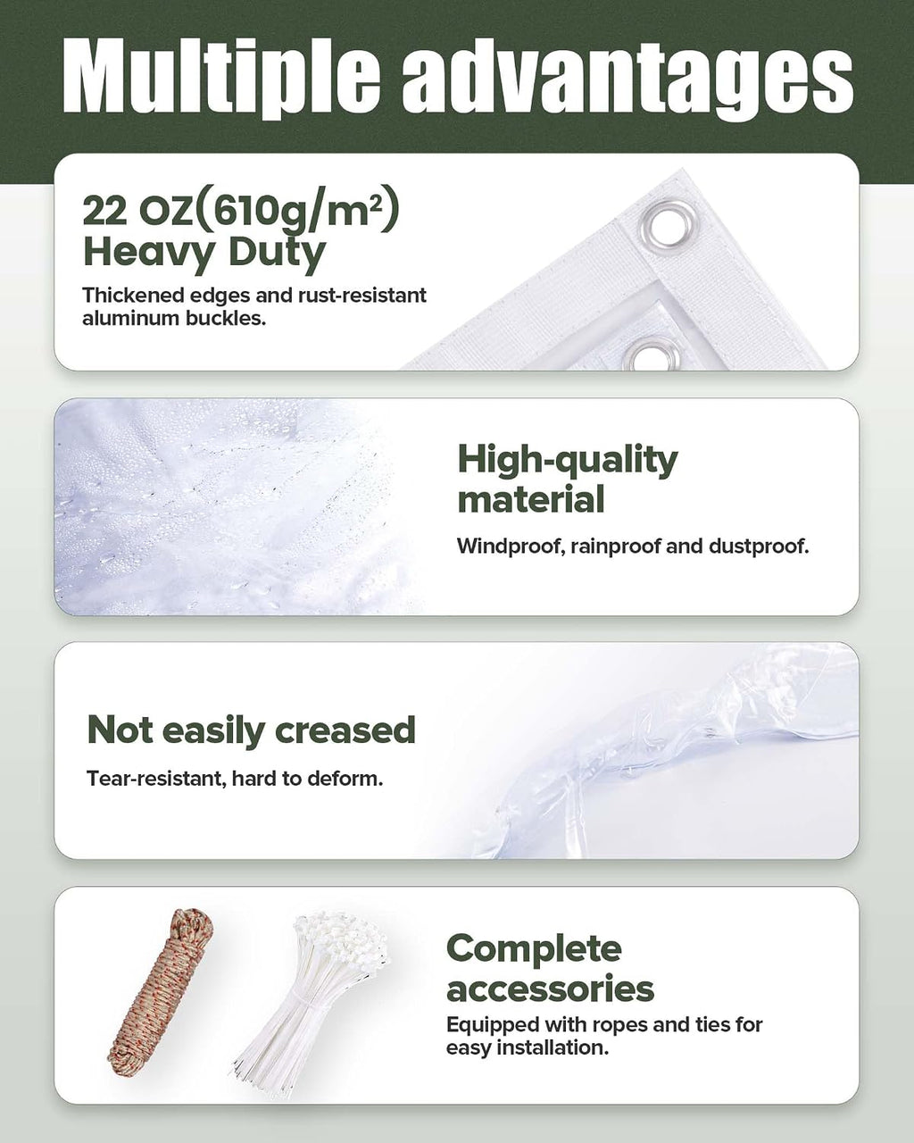 22oz clear tarp heavy duty 8'x8' clear vinyl shown in use