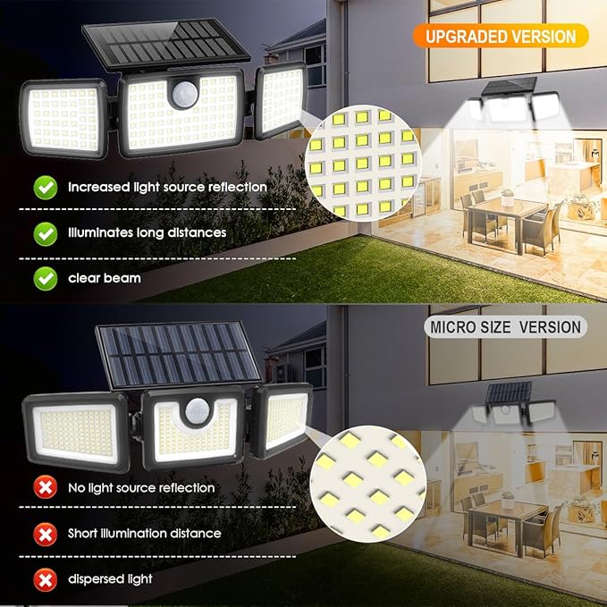 MIHANI Solar Lights Outdoor, Quick Charge Solar Motion Deck Lights Outdoor for Deck with High Brightness, Larger Built-in Tempered Glass Panel, Sensitive PIR Motion Inductor (Remote 6 Pack)