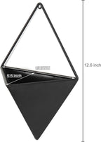 MyGift Indoor Wall Planter and Wooden Wall Display Shelves with Black Metal Frames Metal, 3-Piece Set