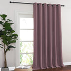 NICETOWN Blackout Sliding Glass Door Curtains, Room Darkening Thermal Insulated Curtains for Living Room Bedroom, Extra Wide Window Drapes, 1 Panel, W80 x L118, Dry Rose