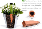 B SEPOR Ceramic Plant Waterer Set of 6 Pack Terracotta Self Watering Spikes,Wine Bottle Plant Watering Devices for Vacation (6Pack)