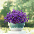 24 Bundles Artificial Pansy Flowers for Outdoor, Faux Silk Pansies Spring Flowers Outside for Planter Front Door Porch Patio Yard Window Box Home Decor (Purple)