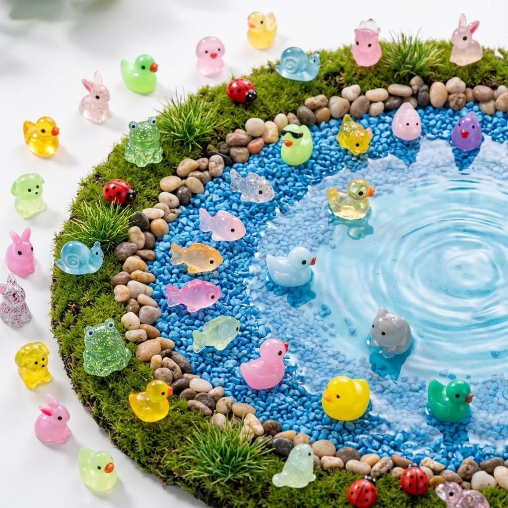 400 pcs Mini Resin Animals Many Styles Variety Tiny Animals Figures Miniature Little Small Animal Figurines Bulk for Micro Fairy Garden Landscape Accessories Hide Crafts Decor Aquarium