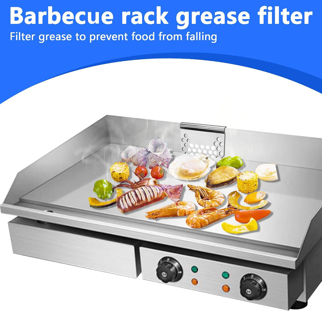 Food Mesh Screen Blocks,Stainless Steel Food Grease Gate Blocker from Falling into Tray,Griddle Grease Trap Accessories for Black Stone and Other Grills (1) | Prevent from Falling into Tray, Griddle Grease Trap Accessories for Black Stone and Other Grills