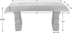Arcadia Garden Products BE02 Fiberclay Garden, Outdoor Bench, Patio Seating for Front Porch Park Outside Furniture Decor, Gray