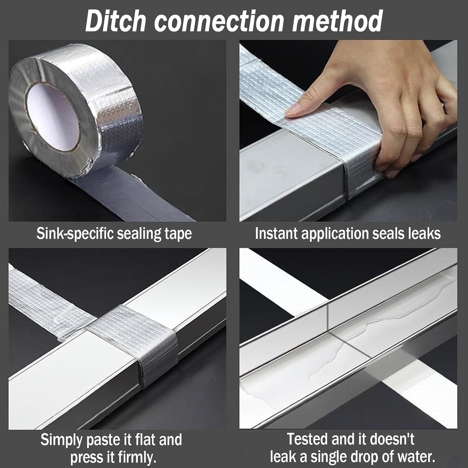 Slim Channel Drain Kit - Stainless Steel Trench Drain System for Outdoor Yard Patio & Driveway - Efficient Underground Drainage with Grate (H3*W7CM/H1.18*W2.76IN)