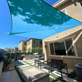SUNLAX Sun Shade Sail 10' x 12' x 15.6' Turquoise Blue Rectangle Canopy Sail Shade Cover UV Block Permeable Sunshade Outdoor for Patio Backyard Deck Pergola (We Make Custom Size)
