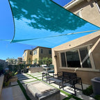 SUNLAX Sun Shade Sail 10' x 12' x 15.6' Turquoise Blue Rectangle Canopy Sail Shade Cover UV Block Permeable Sunshade Outdoor for Patio Backyard Deck Pergola (We Make Custom Size)