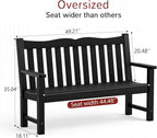 Stoog All-Weather Outdoor Benches Set of 2, Never Fade & Rust-Proof HIPS Plastic Garden Bench, 800lb Capacity, Used for Patio, Backyard, Porch, Black