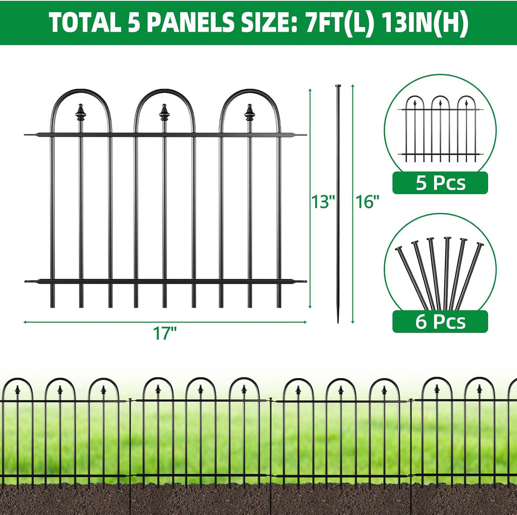garden fence animal barrier - 5 panels, 13 shown in use