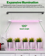 Sunco 6 Pack 2FT LED Grow Light, Full Spectrum, 20W | Indoor Lighting, for Seed Starting, Seedling, Indoor Plants, Plug in Suspended Fixture, Link Up to 8, Inline Switch