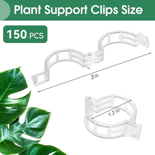 150 Pcs Plant Clips for Climbing Plants, Tomato Clips for Support, Plastic Garden Clips for Plants Grape Vine Vegetables Make Plant Grow Upright