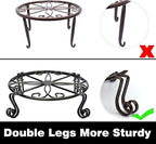 Black Plant Stand for Flower Pot Heavy Duty Potted Holder Indoor Outdoor Metal Rustproof Iron Garden Container Round Supports Rack for Planter Bronze, Pumpkin Stand Outdoor……