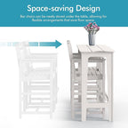 Ciokea Outdoor Bar Height Table Set of 5, 60" Extra Long Rectangle High Top Table and 4 Oversized Adirondack Chairs Set, Heavy-Duty All-Weather HDPE Patio Bar Set for Backyard Balcony Deck, White