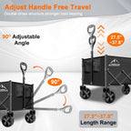 amnow 100l collapsible wagon cart with all terrain, side view