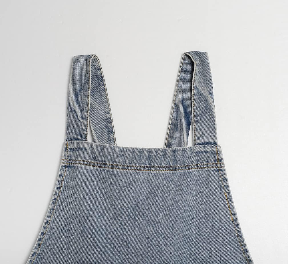 Denim Cotton Canvas Cross Back Aprons Solid Color Shop Kitchen Garden Square Smock for Women Girls with Pockets