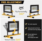 22000 Lumen Work Lights with Stand, 2 Adjustable Head LED Work Light, with Adjustable and Foldable Tripod Stand, Waterproof Lamp with Individual Switch with 6500 Kelvin Color Temperature