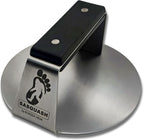Sasquash Smash Burger Press, Round Stainless Steel, Flat Handle Tool 6 inch | Heavy Duty Welded Construction, Great For Skillet or Cast Iron Cooking, Backyard Grilling Kitchen Essentials, Cookout Ready