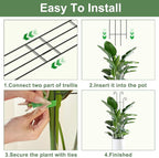 32.6in Tall Plant Trellis Indoor, Metal Garden Trellis for Climbing Plants, Expandable Trellis for Potted Plants for Ivy Pothos Hoya Monstera, 2 Pack