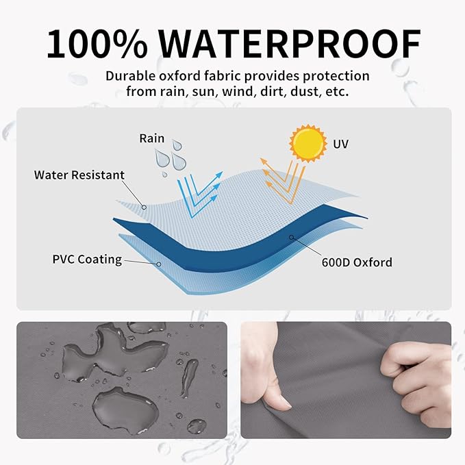Easy-Going Heavy Duty 600D Outdoor Daybed Cover 75 Inch UV Resistant Patio Round Sofa Cover Waterproof Outdoor Canopy Daybed Sofa Cover with Air Vent 75" Dia x 35"/18" H, Grey