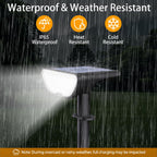 RUIKORING 73 LED Solar Spot Lights Outdoor Waterproof, Cool White, 1 Pack | Landscape Spotlight with 3 Lighting Modes, Dusk to Dawn Auto On/Off, 2-in-1 Wall & Ground Mount for Yard, Garden & Pathway