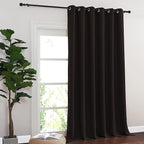NICETOWN Blackout Sliding Glass Door Curtains, Room Darkening Thermal Insulated Curtains for Living Room Bedroom, Extra Wide Window Drapes, 1 Panel, W80 x L118, Toffee Brown