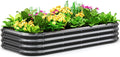 quictent galvanized oval raised garden bed kit, 6x3x1, main product view