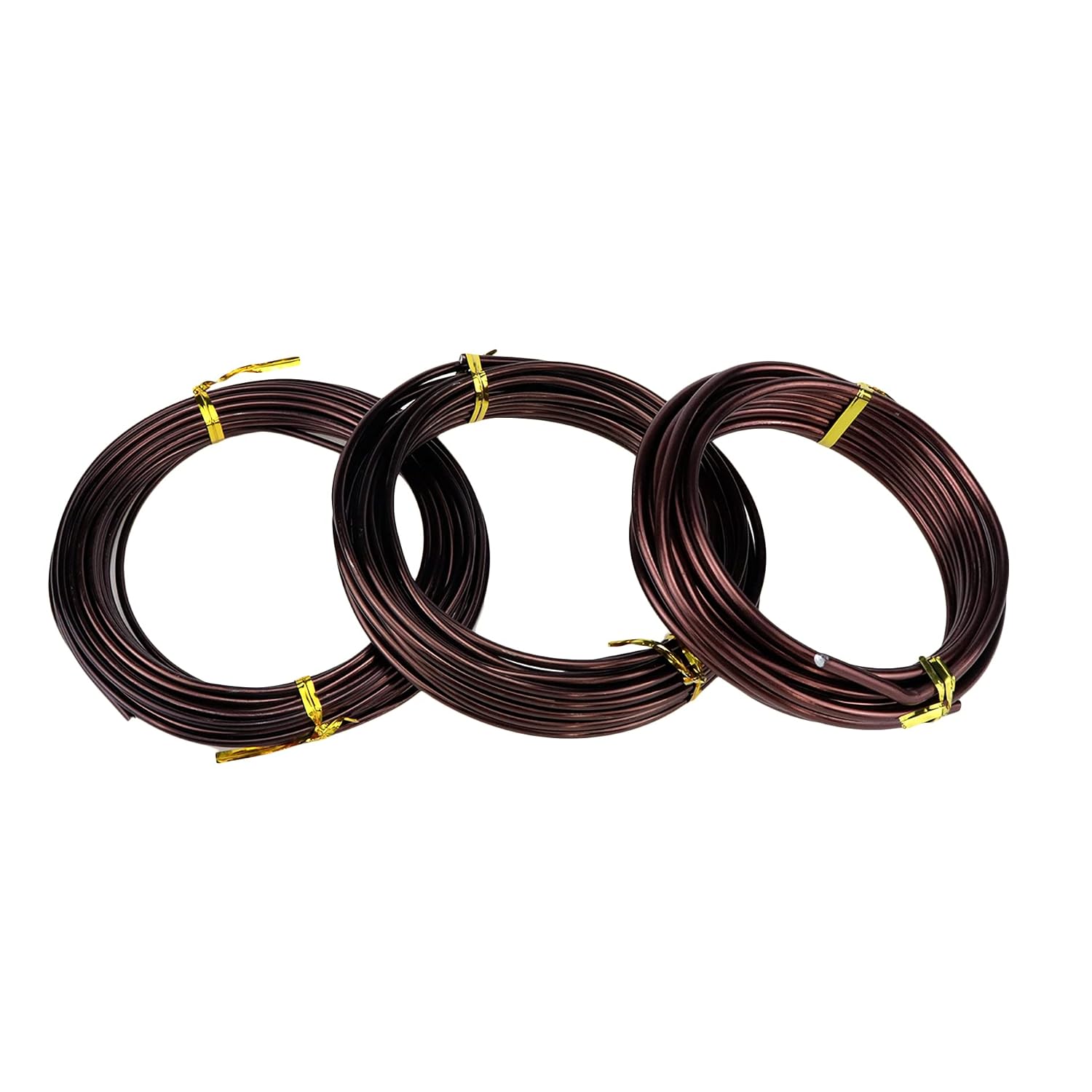 Antrader Bonsai Training Wire Set,Anodized Aluminum Wire 2.5mm/3.0mm/4.0mm Training Wire for Bonsai Trees,3 Sizes/100g,Brown