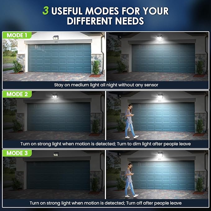 CLAONER Solar Lights Outdoor [𝟏𝟎 𝐏𝐚𝐜𝐤/126 LED], Wireless Motion Sensor Lights, IP65 Waterproof Security Lights 3 Modes, 270° Lighting Angle, Ultra-Bright Wall Lights for Deck Patio Fence Garage