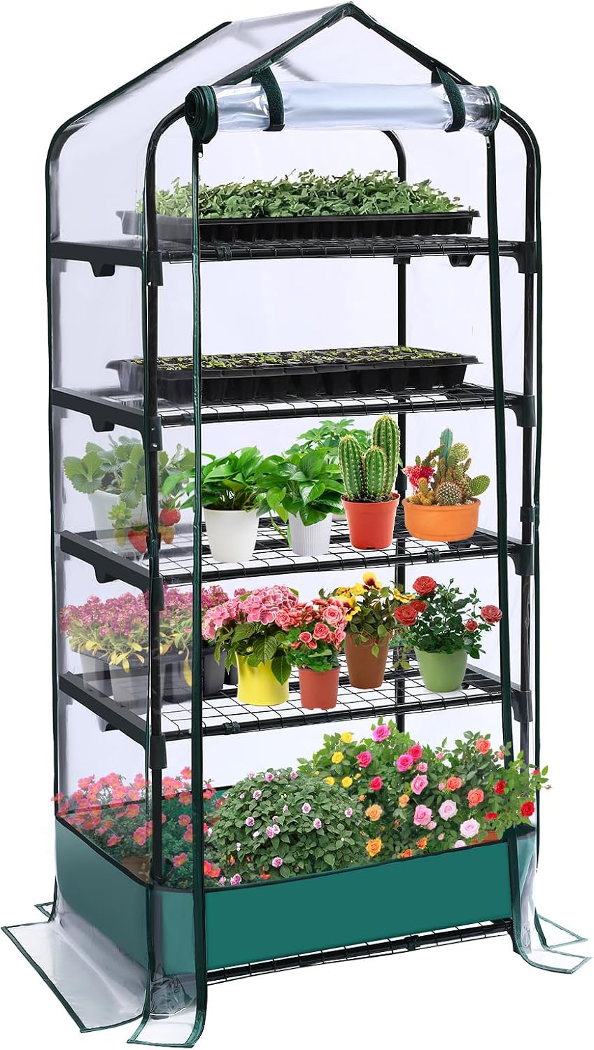 5 tier mini greenhouse for indoor outdoor, portable, main product view