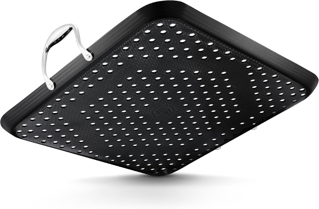 HexClad 16" Hybrid Nonstick BBQ Grill Topper, Dishwasher-Friendly, BBQ and Oven-Safe Up to 900°F