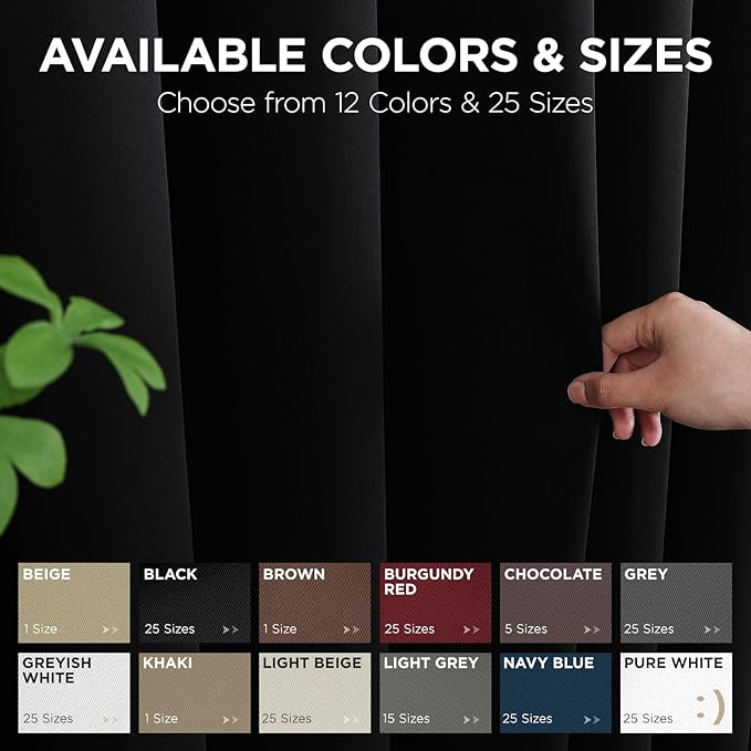 Joydeco Blackout Door Curtain for Doorway Privacy 90 Inches Long, Grommet Closet Curtain for Open Closet, Room Divider for Bedroom Living Room (Black, 52Wx90L, 1 Panel)