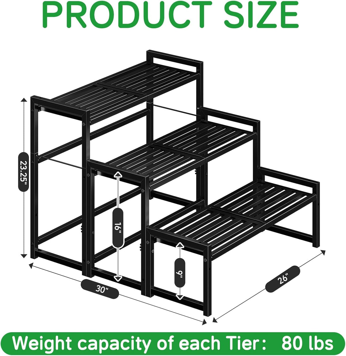 ekisemio 3-tier metal plant stand, heavy duty waterproof, package contents