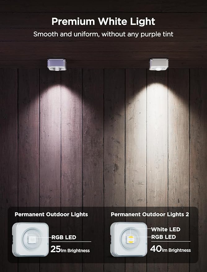 Govee Permanent Outdoor Lights 2, 100ft RGBIC Outdoor Lights with 16 Million Colors and 100 Scene Modes, IP67 Waterproof, Holiday & Party Decorations, Works with Alexa, Google Assistant, White