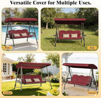 Patio Swing Chair Replacement Canopy Universal Porch Swing Canopy Replacement Cover, Waterproof Garden Swing Canopy for Yard Balcony Poolside(Green,64x45x8in(164x114x20cm))
