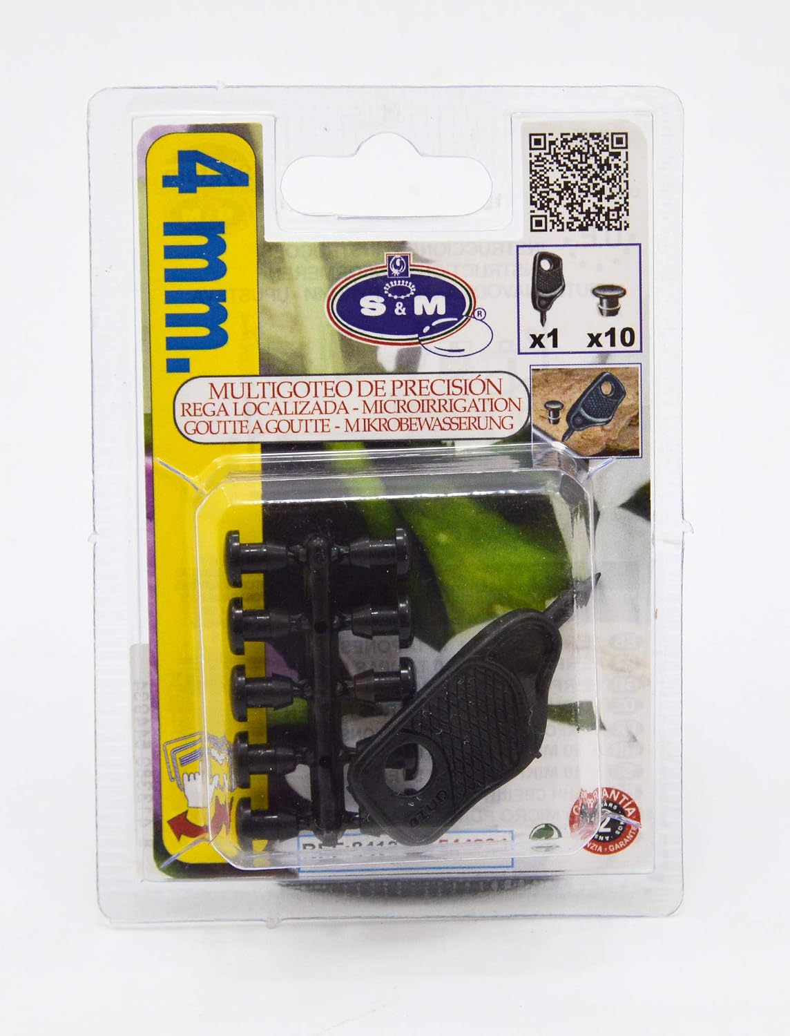 S&M 544934 Punch + 10 Plugs Drill 4 mm Drip Irrigation, Black