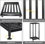 Plant Stand Indoor Outdoor Heavy Duty Wrought Iron Pedestal Stands Metal Plant Stand Decorative Flower Stand for Patio Garden Deck Living Room