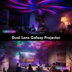 Rossetta Dual Lens Galaxy Star Projector, Aurora Night Light for Bedroom | 58 Light Effects, White Noise, Bluetooth Speaker, Music Sync, Remote Control, Timer, Room Decor Gift for Kids Adults Teens