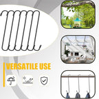 8 Pack 12 Inch Large S Hooks for Hanging Plants,Black Extra Matel Heavy Duty Hook for Hang Brsket,Bird House and Clothes