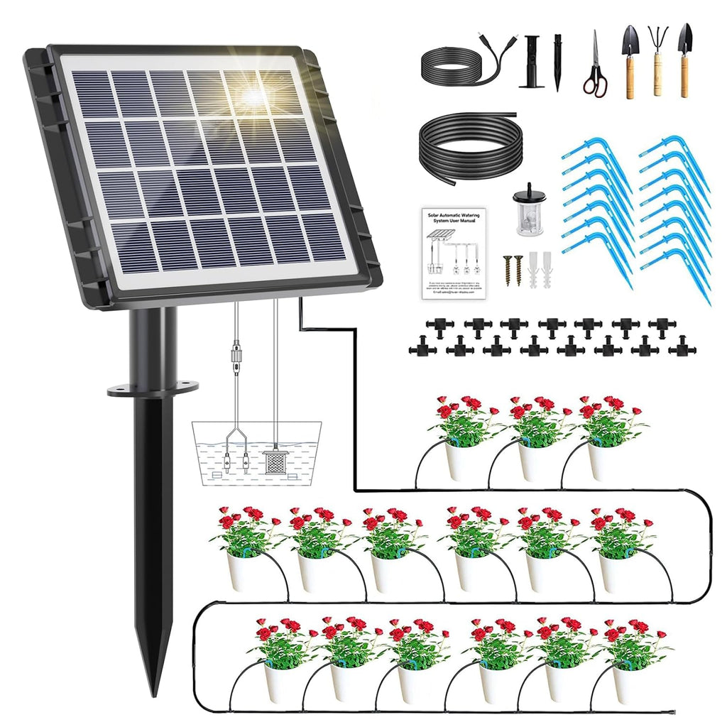 49ft solar drip irrigation system kit, auto watering, main product view