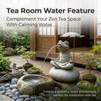 Artificial Stone Frog Water Spitter Animal Pond Fountains Includes Water Pump Outdoor Water Feature Statue Ponds Water Garden Decor(Jumping Frog)
