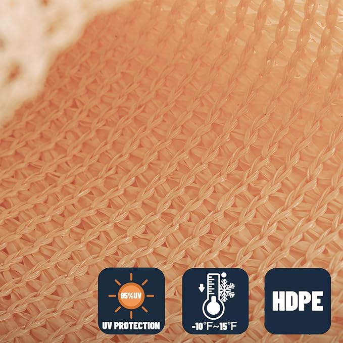 SUNNY GUARD Custom Size 12'x12'x17' Peach Fuzz Sun Shade Sail Right Triangle UV Block Shade for Backyard Yard Patio Deck Garden(Customized)