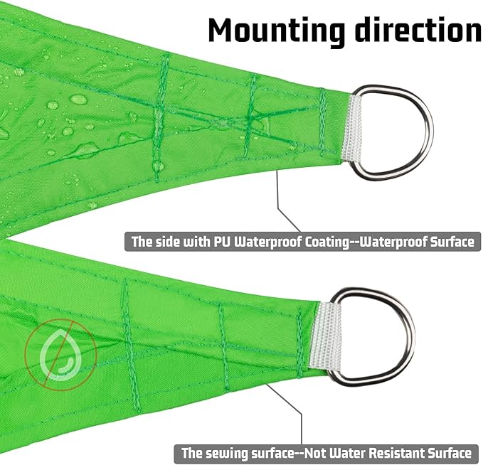 LOVE STORY Rectangle 9'x9' Waterproof Sun Shade Sail Canopy UV Block for Outdoor Patio Backyard Carport,Fruit Green(We Make Custom Size)