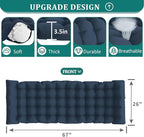UDPATIO Oversized Zero Gravity Chair Set of 2, 33In XXL Patio Reclining Chair with Cushion, Outdoor Folding Recliner with Pillows|Cup Holder|Foot Rest|Padded Headrest, Navy Blue, Support 500LB