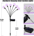 Solar Firefly Lights - 6 Pack 36 LEDs, Purple, Waterproof, Outdoor Garden Decor