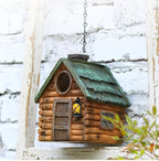 Outdoor Hanging Bird Nests, Hummingbird Houses, Garden Tree Decorations, Resin Ornaments (Wood Grain Color)